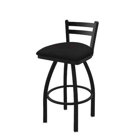 Holland Bar Stool Co 25" Low Back Swivel Counter Stool, Black Wrinkle, Canter Espresso Seat 41125BW003